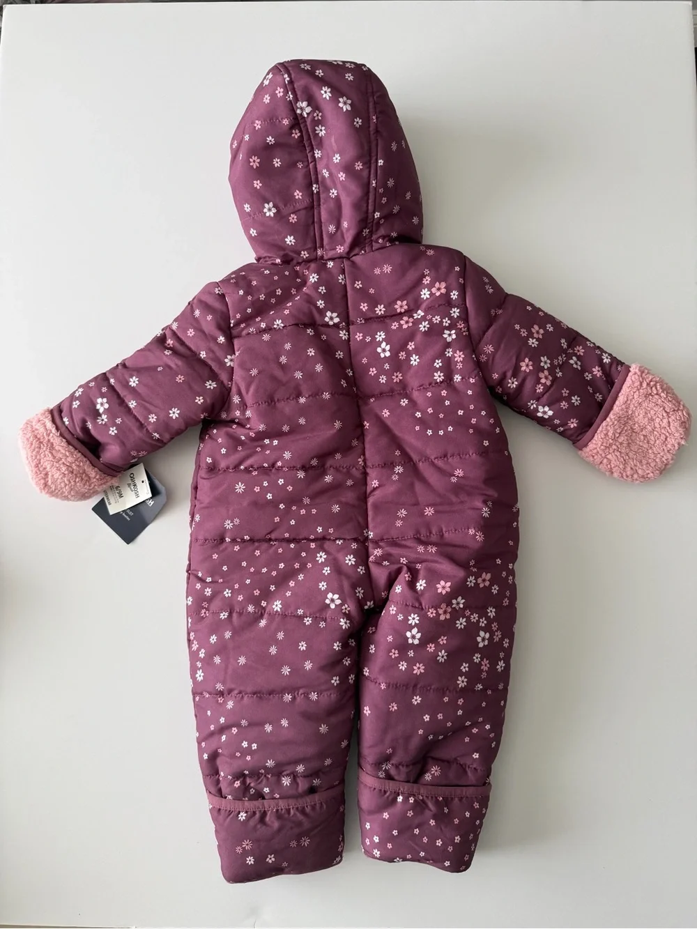 OshKosh B'gosh Plum Floral Hooded One-Piece